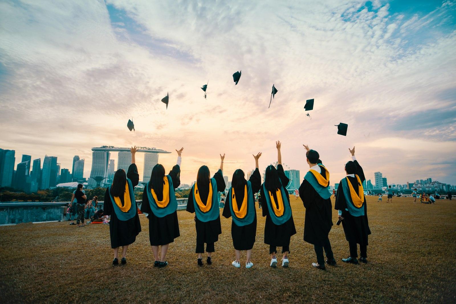 A graduate in cap and gown